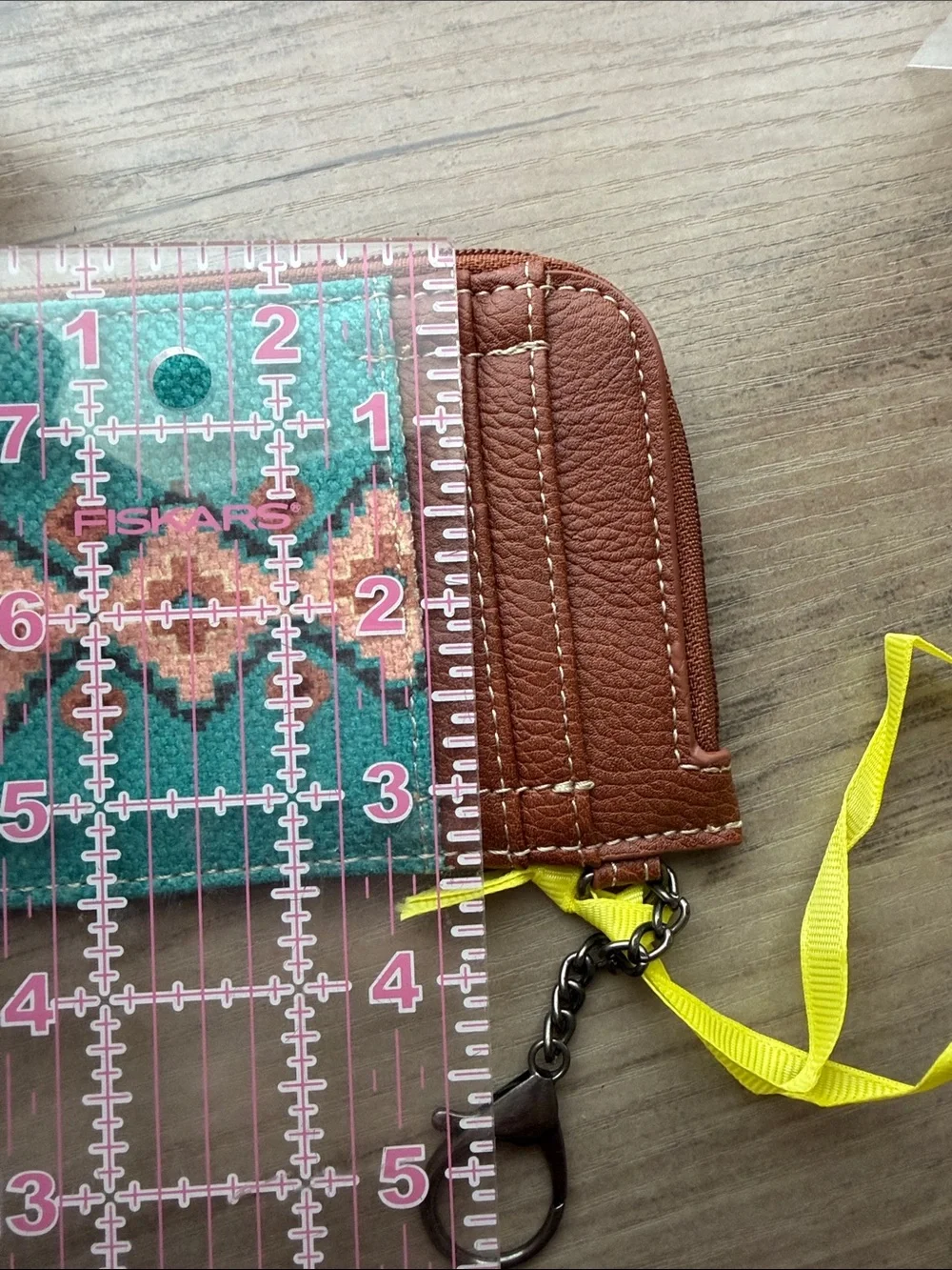 NWT Wrangler Turquoise & Brown Southwestern Print Mini Zip Cardholder